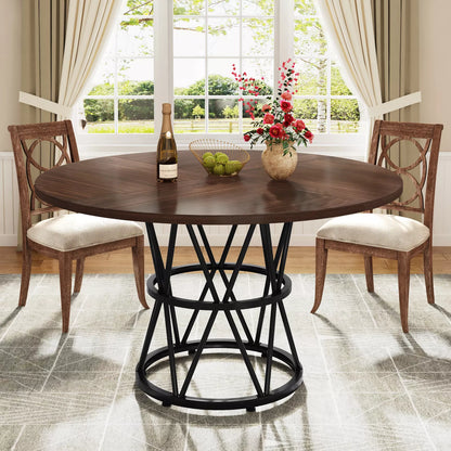 Ryan Round Rustic Farmhouse Dining Table For 4