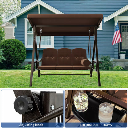 Outdoor Canopy Cushioned Patio Swing