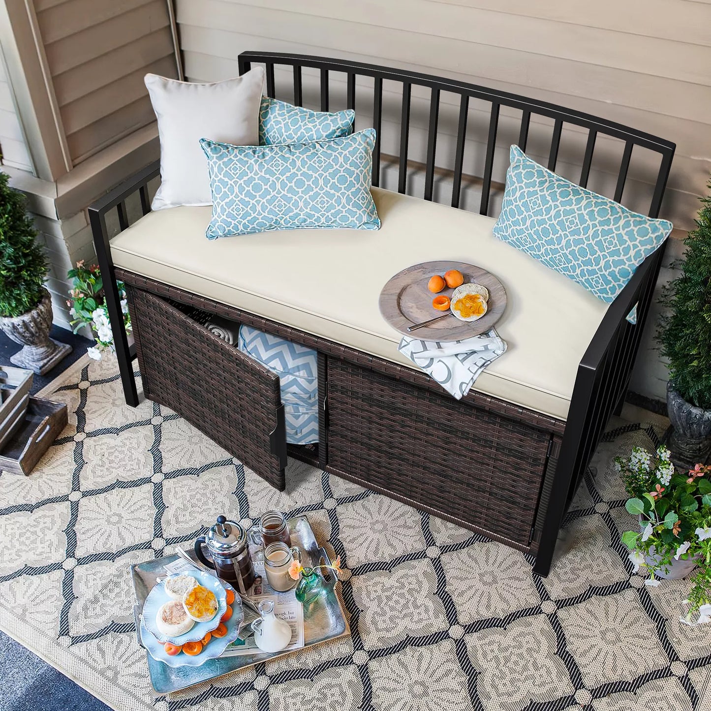 Munoz Outdoor Storage Garden Bench