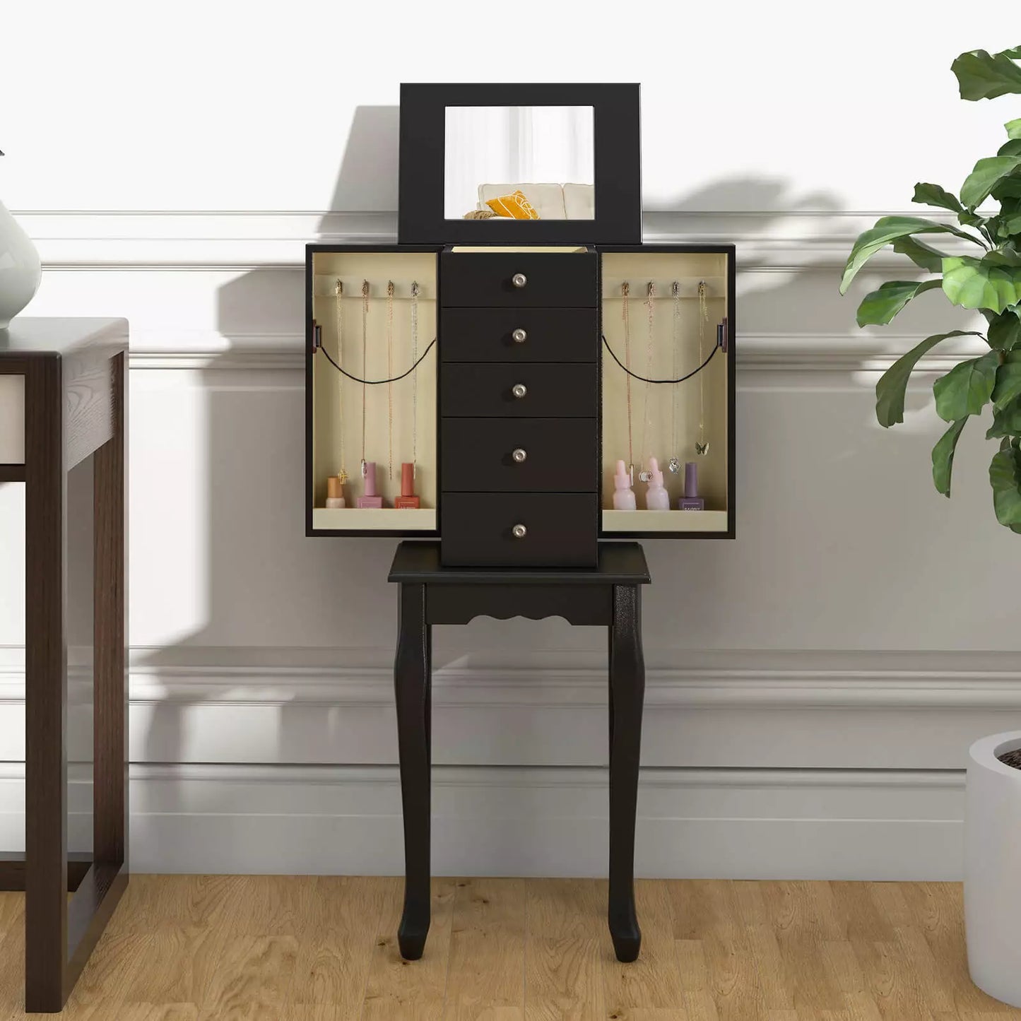 Paige Mirror Jewelry Armoire Cabinet