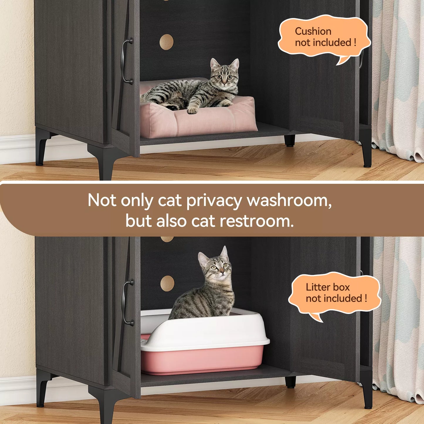 Wood Cat Litter Box Enclosure Furniture