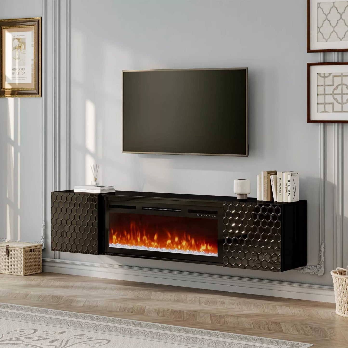 Carey Modern Fireplace TV Stand (Up to 80")