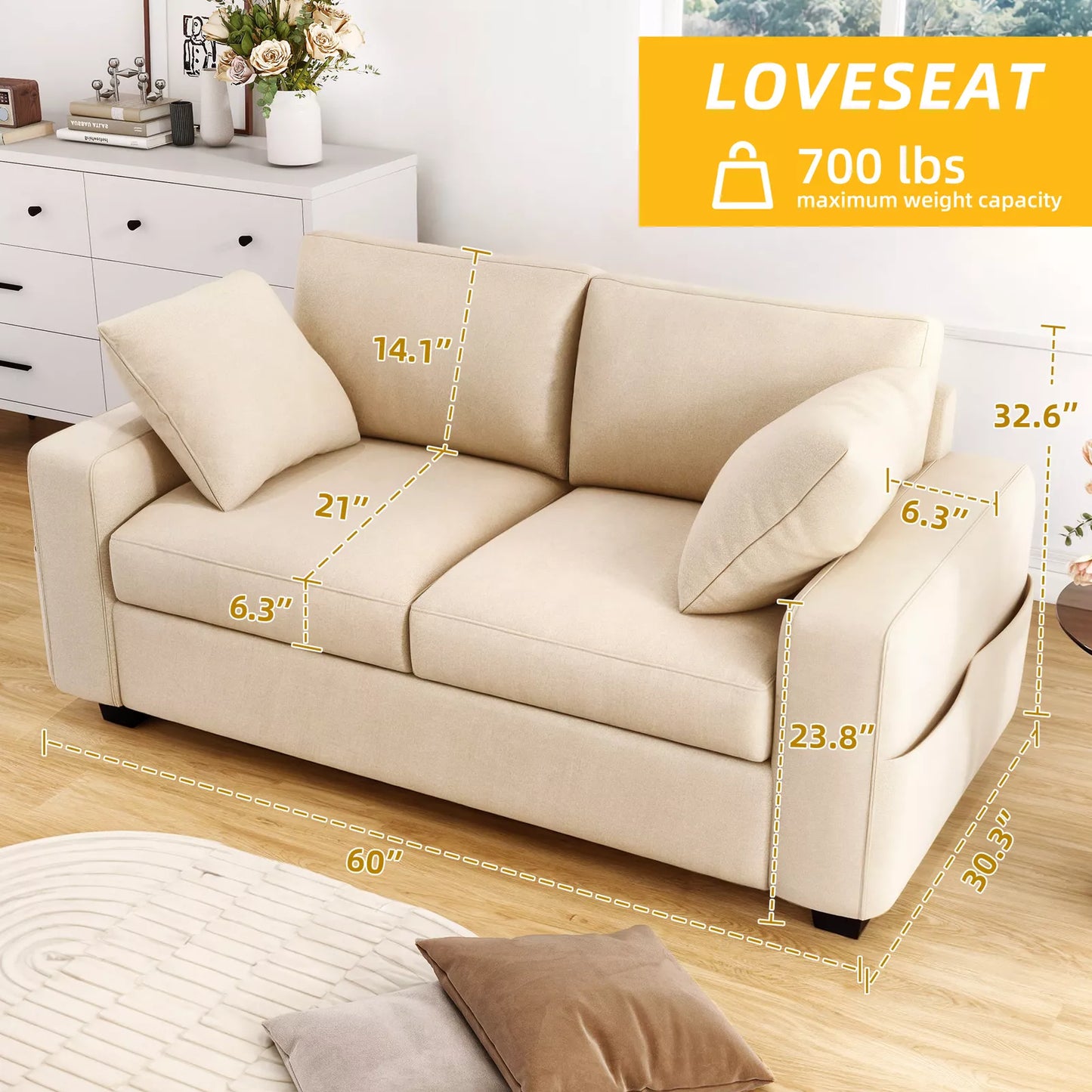 Modern Loveseat Couch