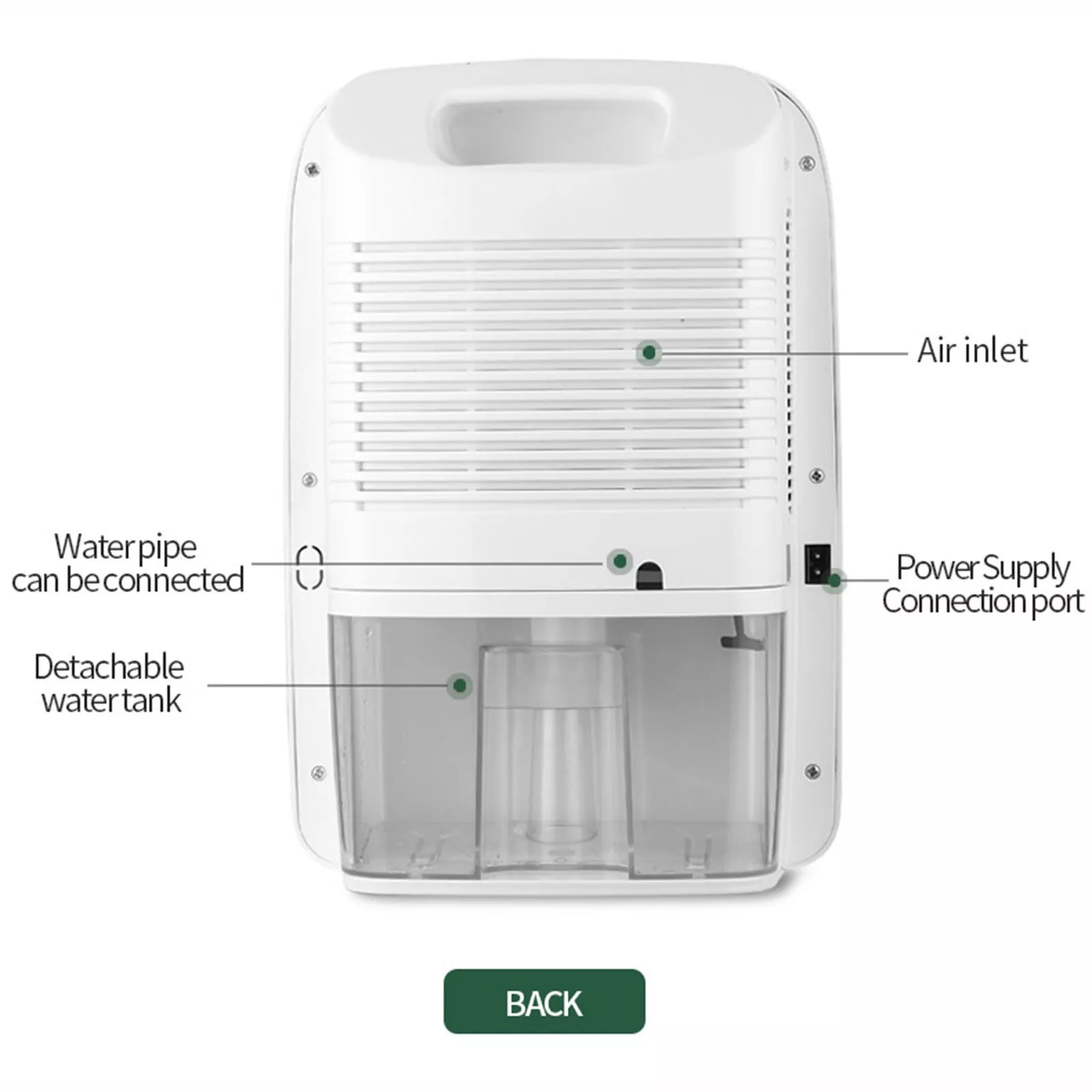 Small Quiet Portable Bathroom Dehumidifier
