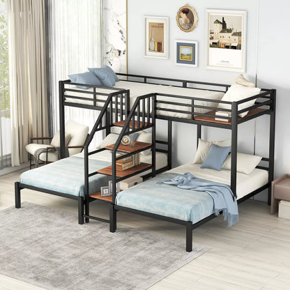 Barr Twin Over Full Adults Bunk Bed With Stairs