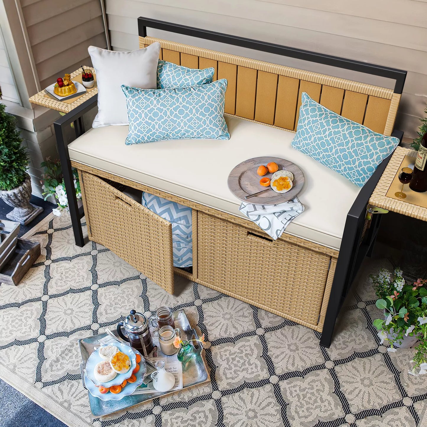 Solis Outdoor Storage Garden Bench