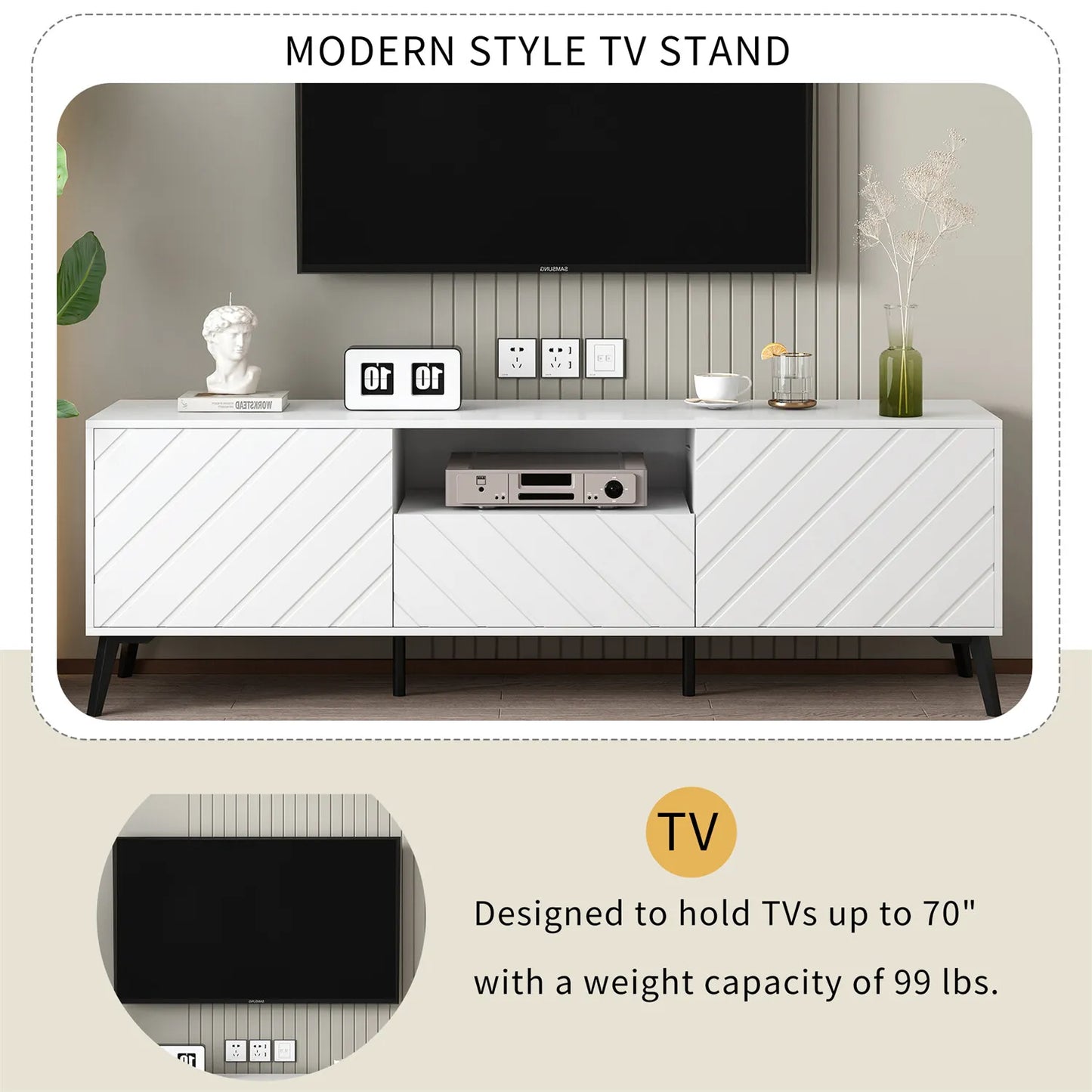 Huw Modern TV Media Cabinet Console