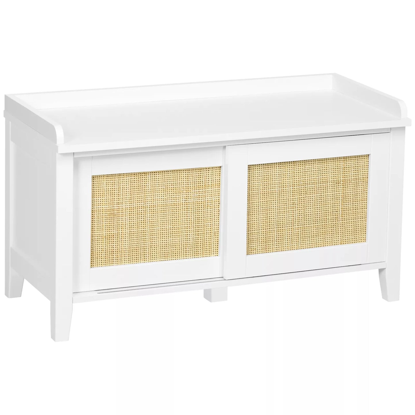 Rattan Small Entryway Shoe Storage Bench