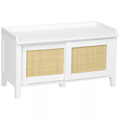 Rattan Small Entryway Shoe Storage Bench