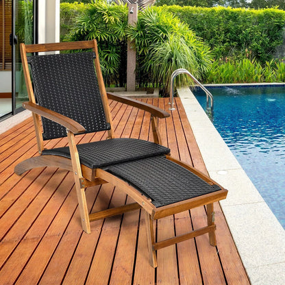 Holman Folding Wooden Garden Sun Lounger