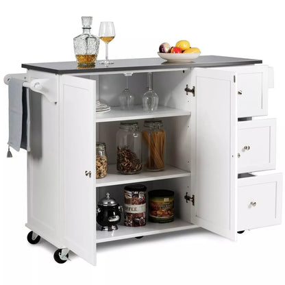 Hardy Kitchen Island With Wheels & Seating