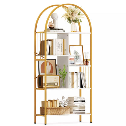 Kiera Modern Arched Bookcase Bookshelf