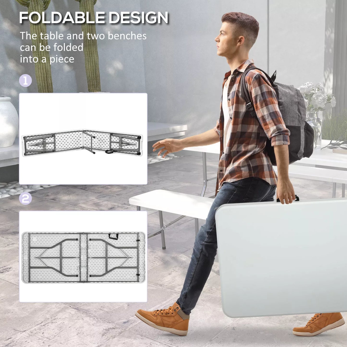 Ollie Foldable Picnic Bench Table
