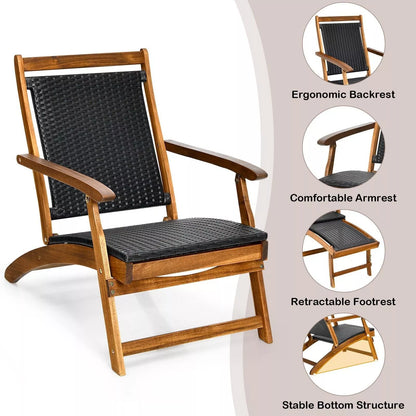 Holman Folding Wooden Garden Sun Lounger