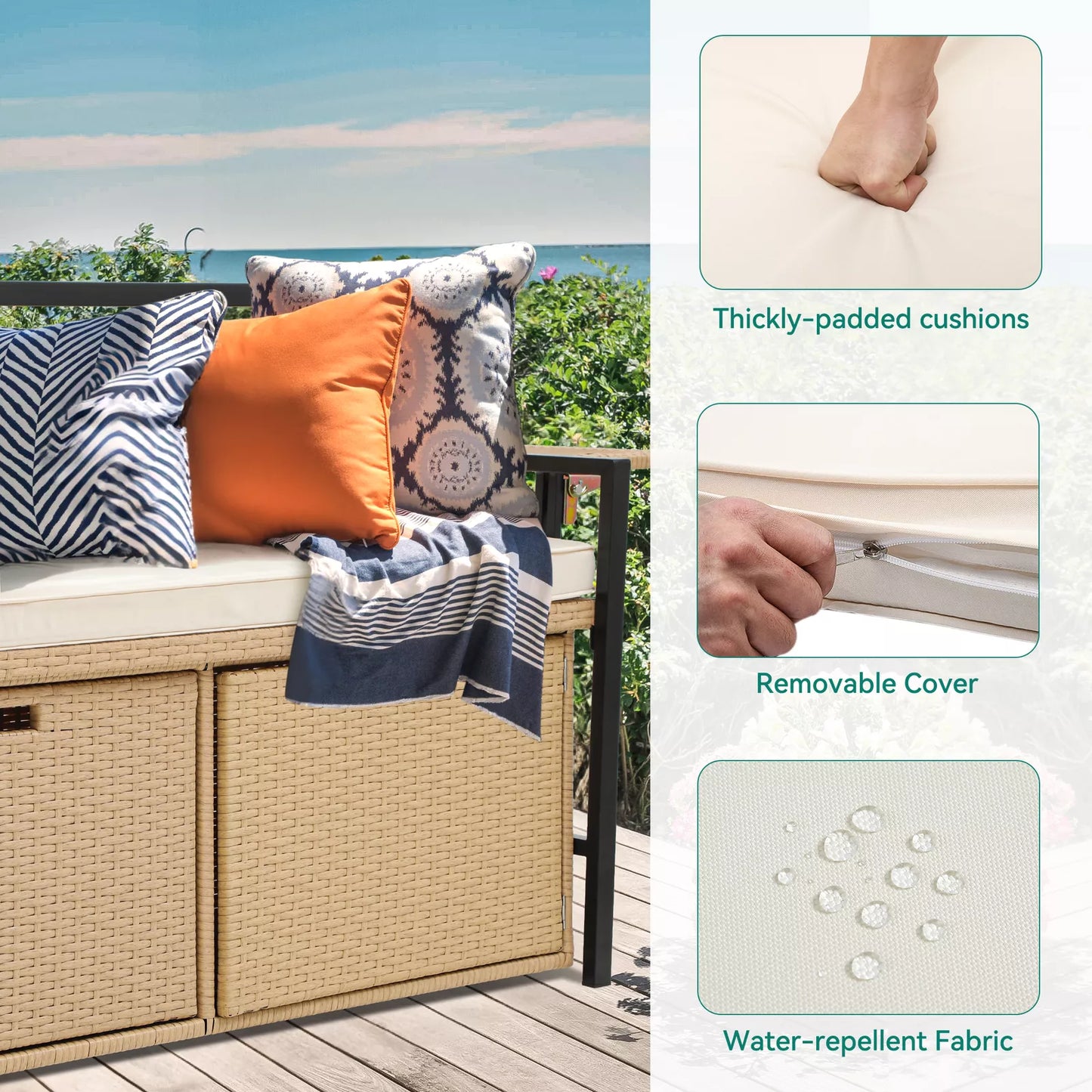 Solis Outdoor Storage Garden Bench