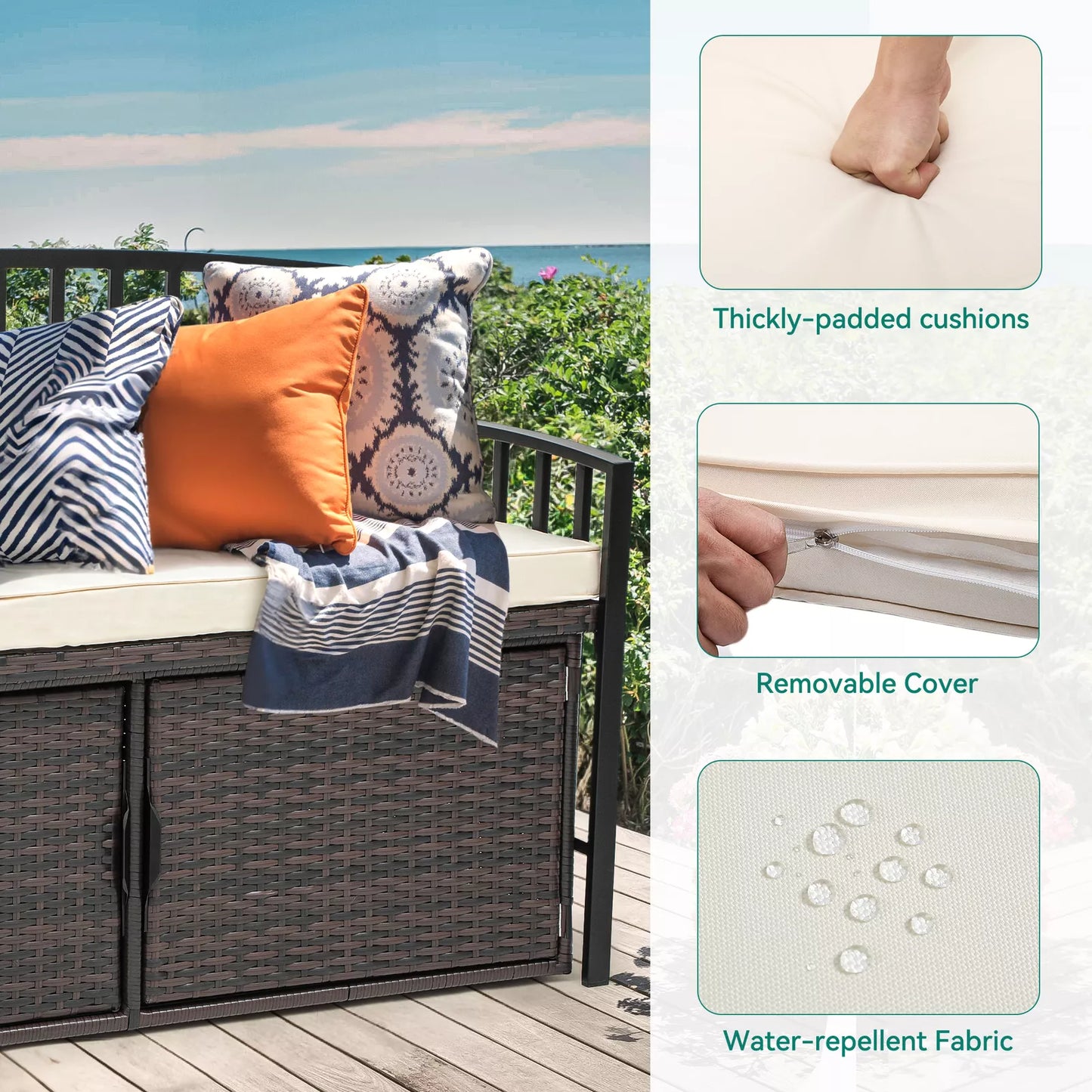 Munoz Outdoor Storage Garden Bench