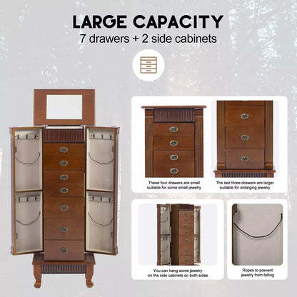 Vintage Mirror Jewelry Armoire Cabinet