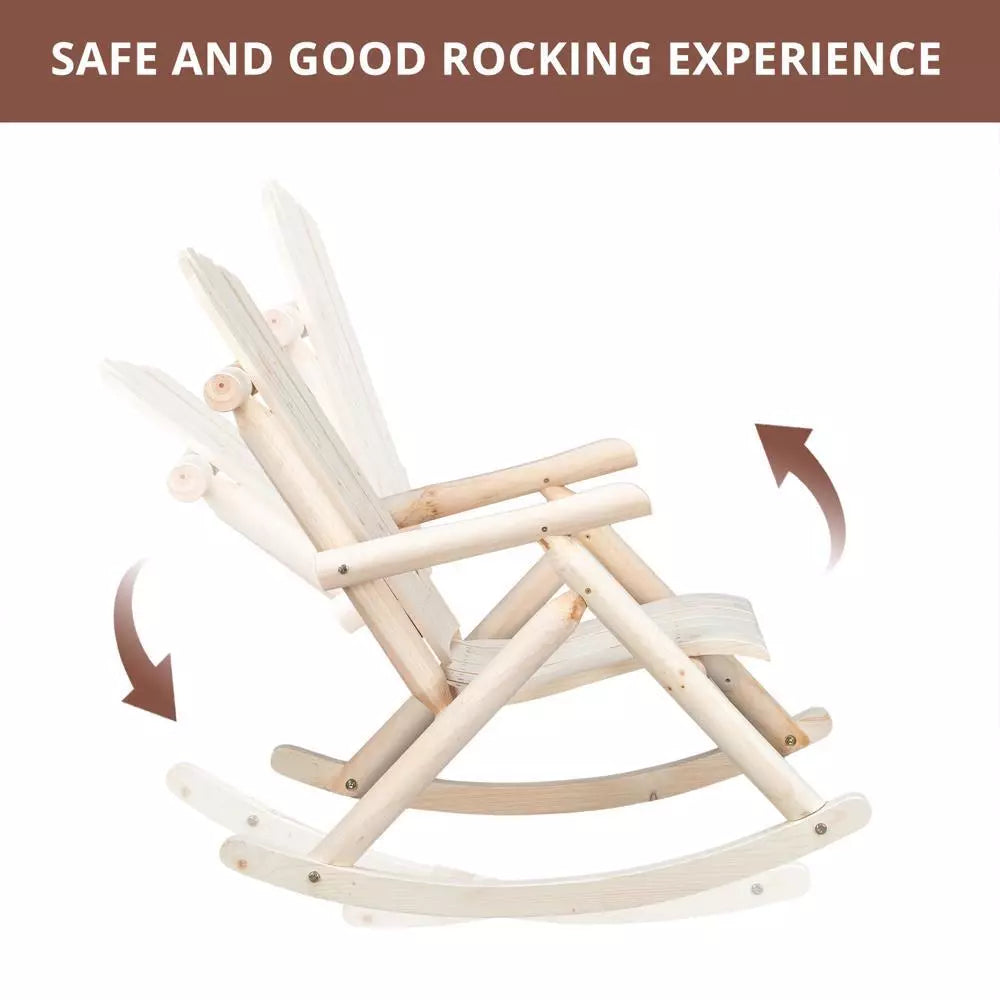 Outdoor Wood Adirondack Rocking Chair