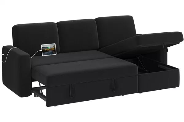 Pull Out Convertible L Shaped Sectional Couch