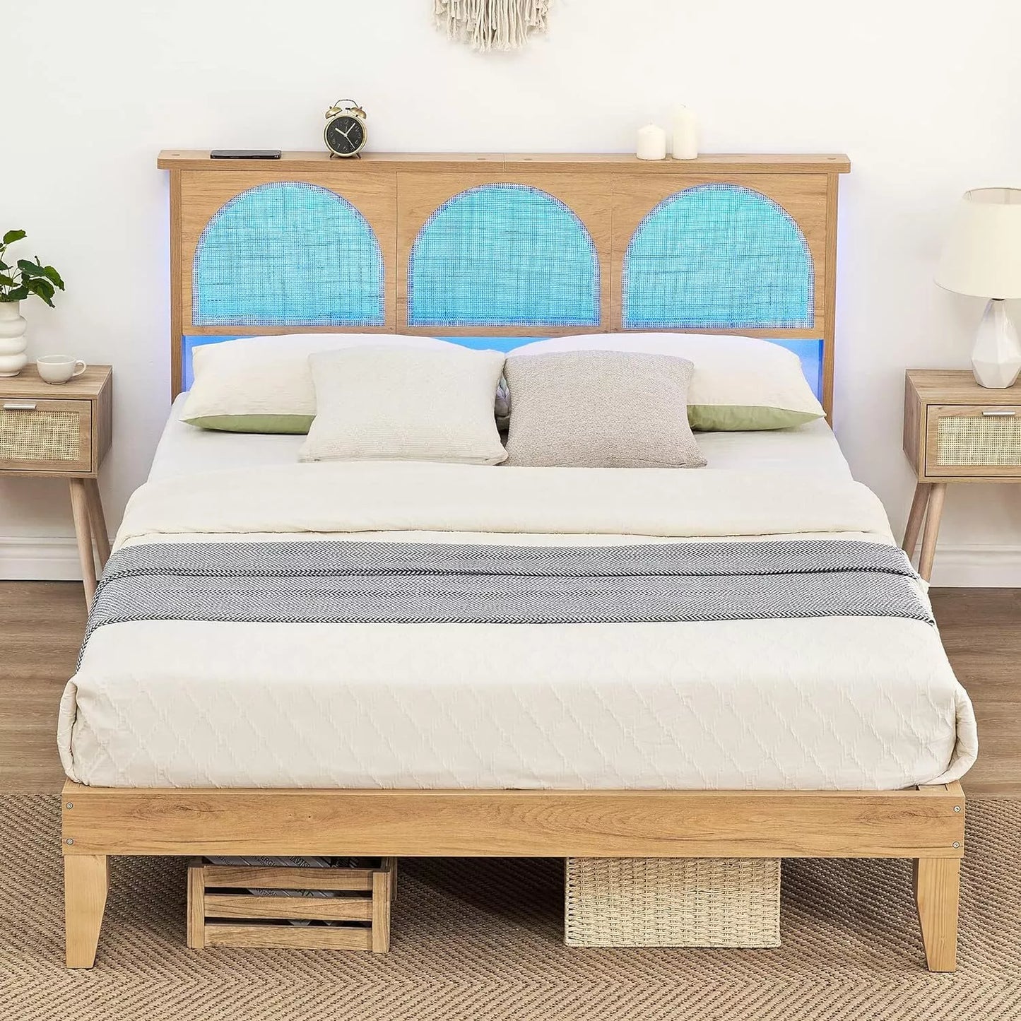 Jak Rattan Bed Frame With Light