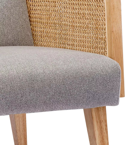 Meza Rattan Fabric Accent Armchair