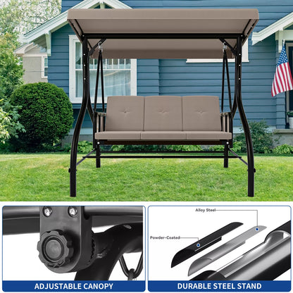 Outdoor Canopy Cushioned Patio Swing