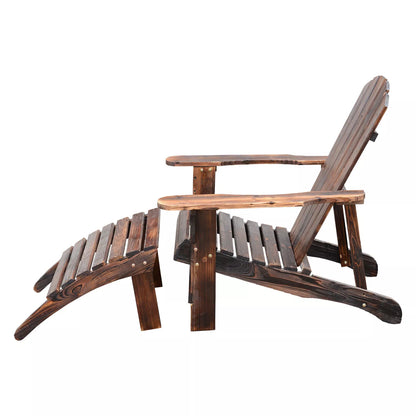 Outdoor Wood Adirondack Lounger Chair