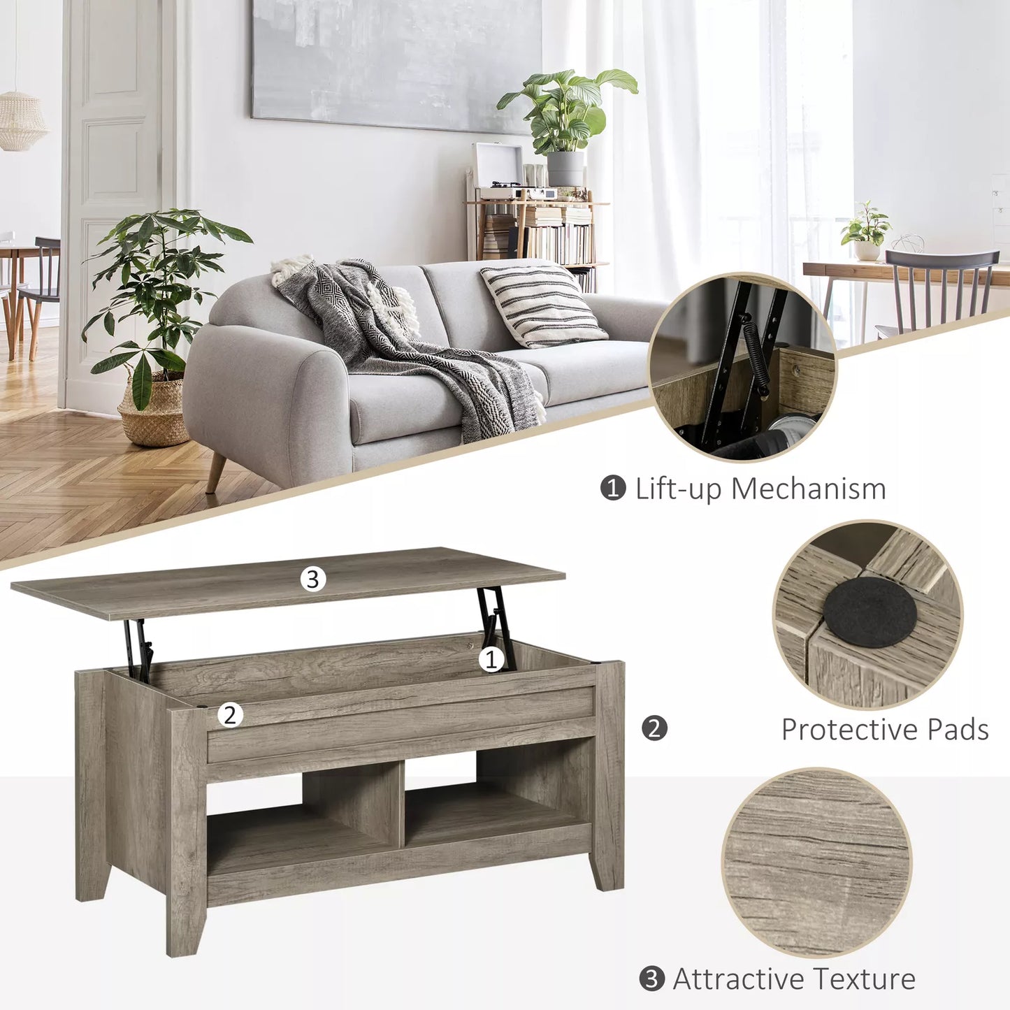 Milton Lift Top Coffee Table With Storage