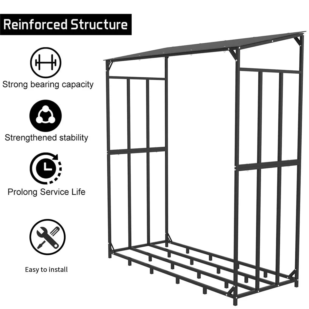 Extra Tall Outdoor Firewood Log Storage Rack