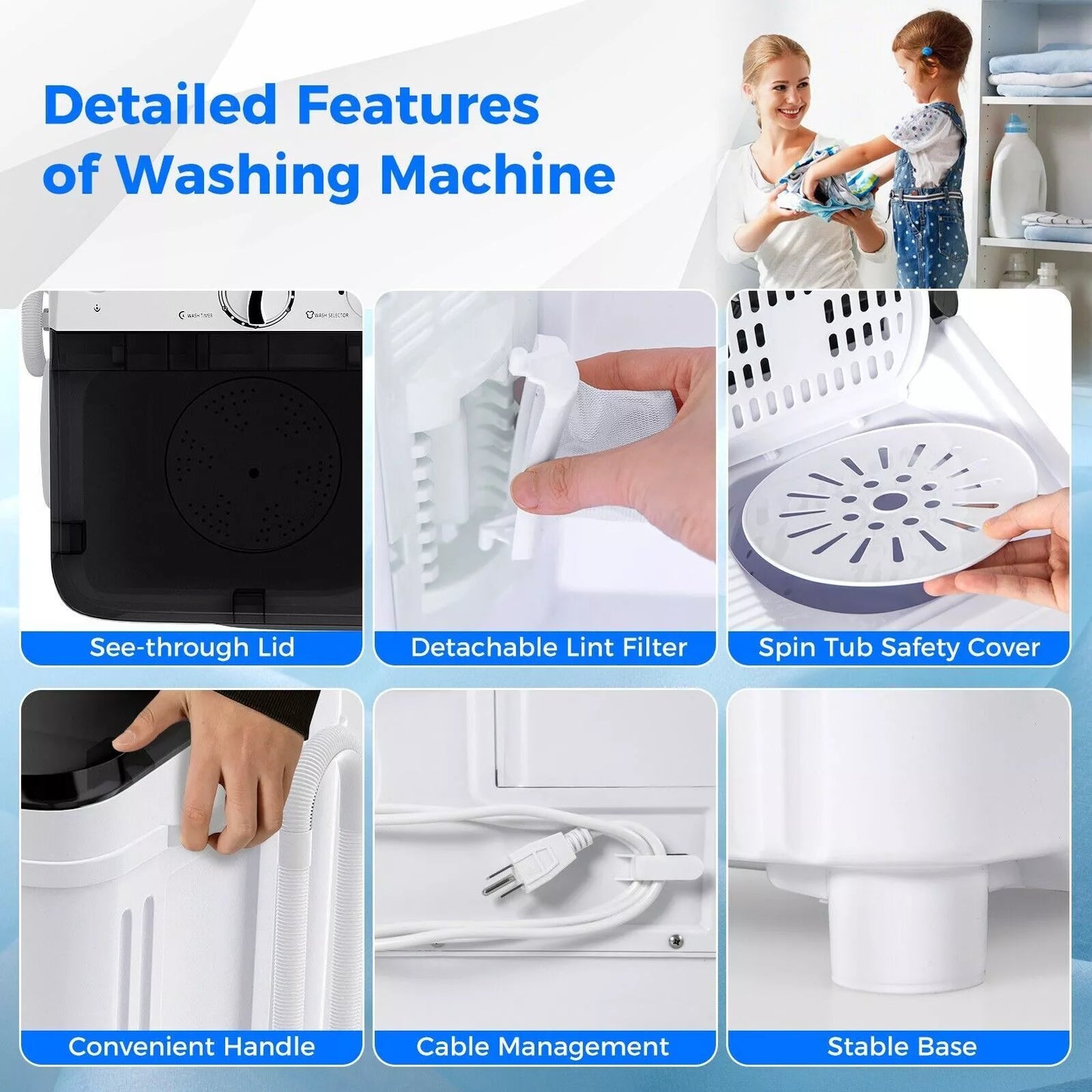 4.5KG Portable Washing Machine & Spin Dryer
