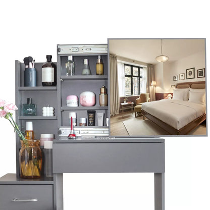 Ana Mirrored Vanity Dressing Table With Drawer