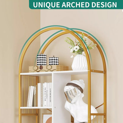 Kiera Modern Arched Bookcase Bookshelf