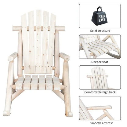 Outdoor Wood Adirondack Rocking Chair