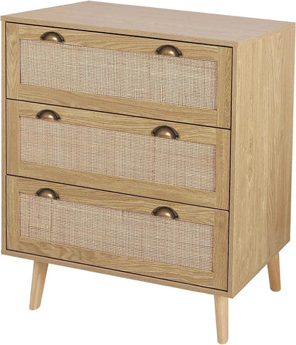 Rose Rattan Small 3 Drawer Chest Dresser