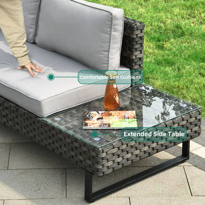 Jonty Outdoor Patio L Shape Sectional Couch Set