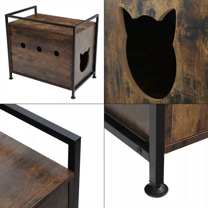 Rustic Cat Litter Box Enclosure Furniture