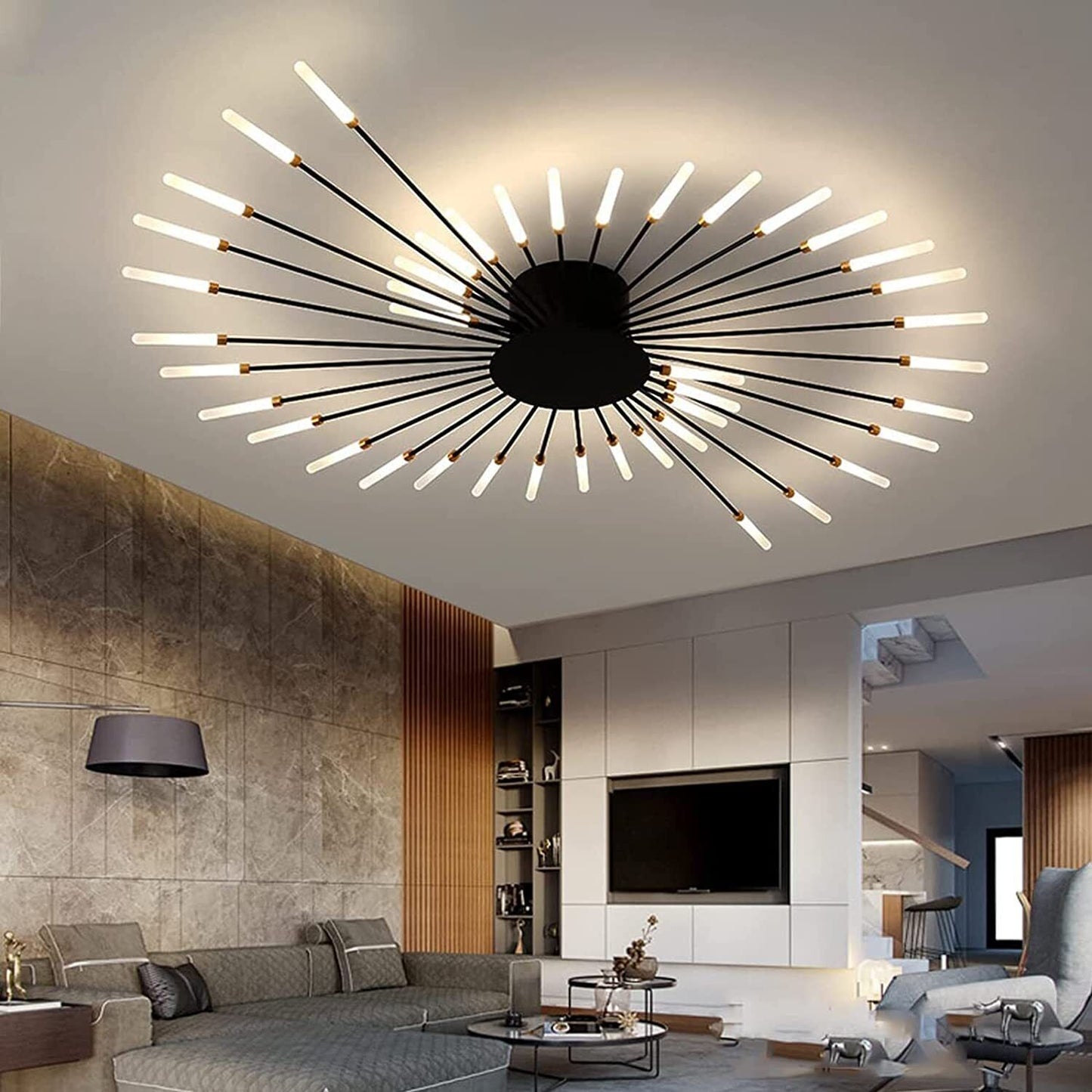 Black Fireworks Flush Mount Ceiling Light