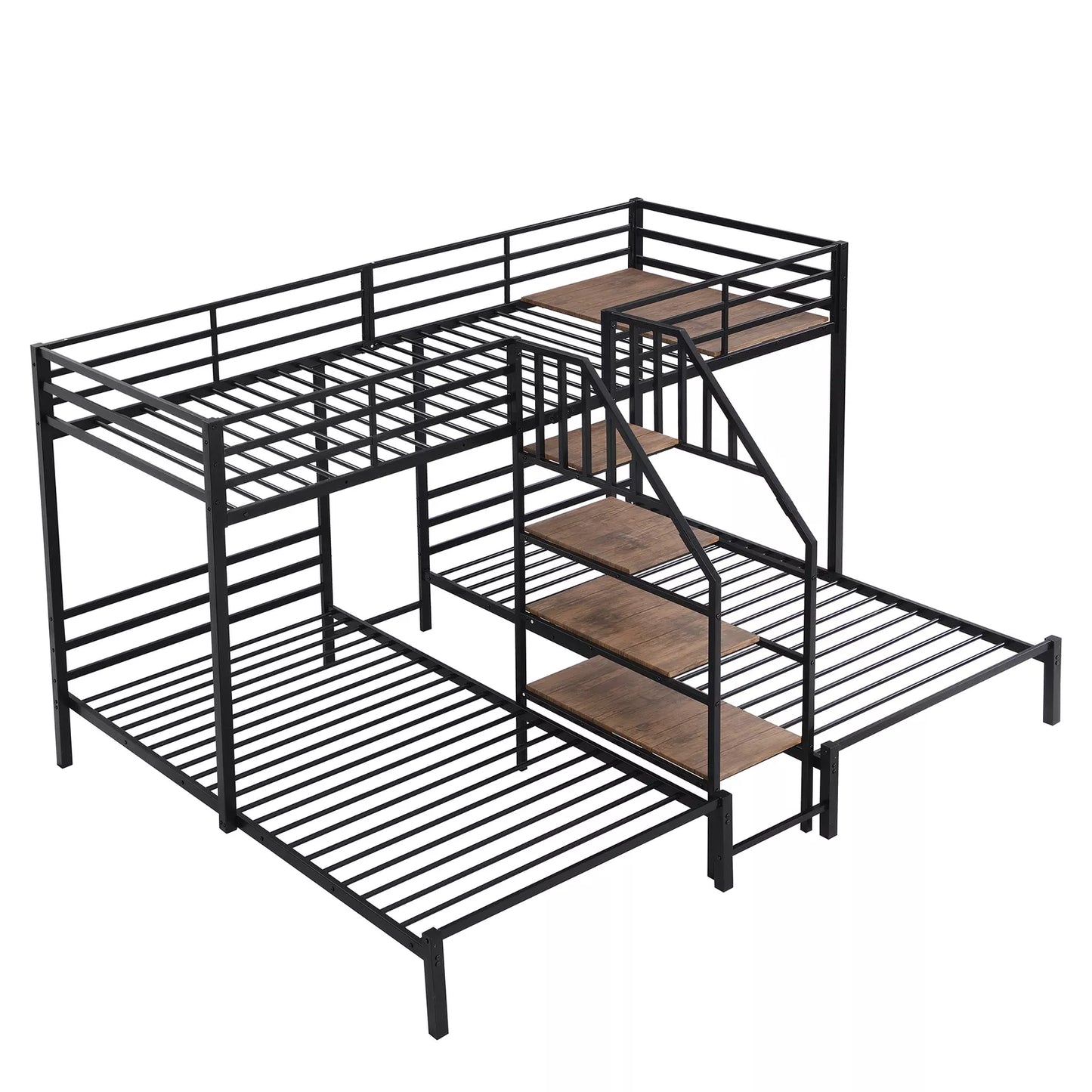 Barr Twin Over Full Adults Bunk Bed With Stairs