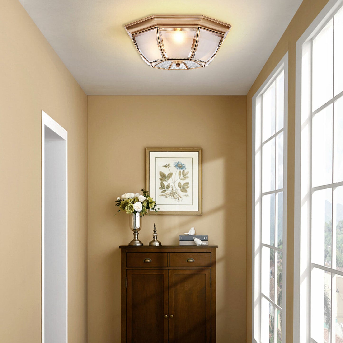 Tiffany Semi Mount Ceiling Light