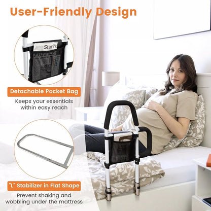 Elderly Safety Bed Rail (Double Handle)