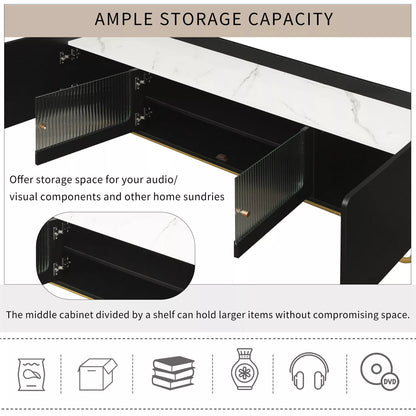 Nia Black Modern TV Media Cabinet Console