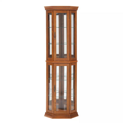 Lewis Corner Curio Cabinet With Glass Doors