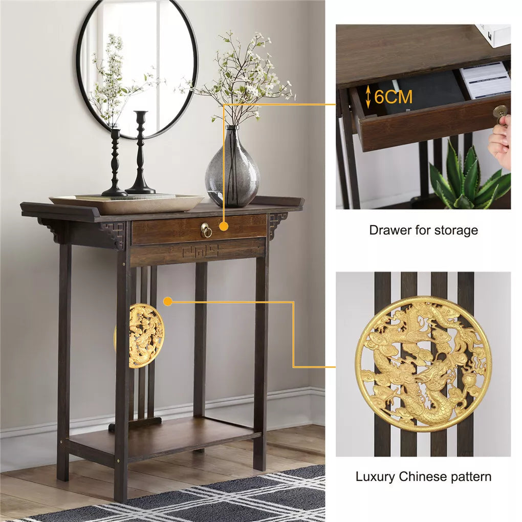 Kadie Antique Narrow Entryway Table With Storage