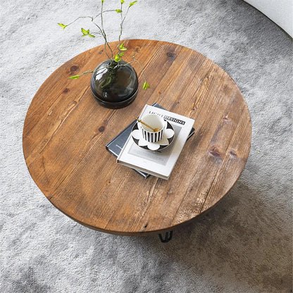 Kobi Rustic Round Farmhouse Coffee Table