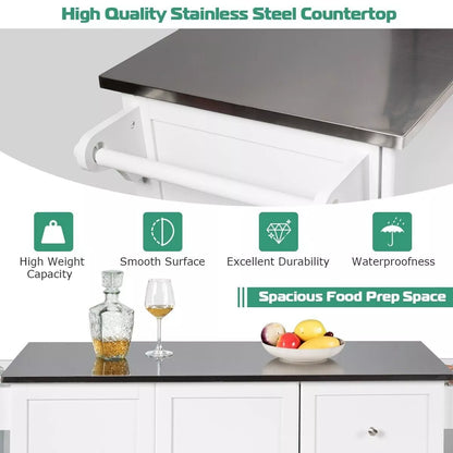 Hardy Kitchen Island With Wheels & Seating