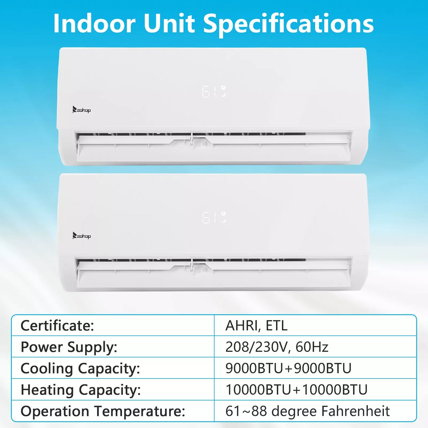 18000 BTU Mini Split Heat Pump Air Conditioner