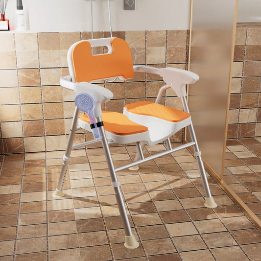 Elderly Foldable Shower Chair With Arms