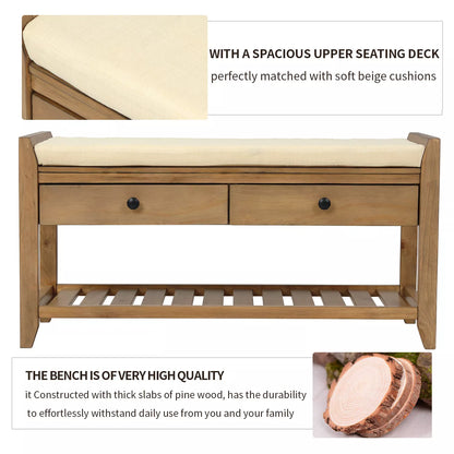 Zaina Indoor Wooden Storage Bench