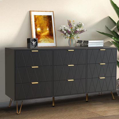 Cora Modern Wide 9 Drawer Chest Dresser