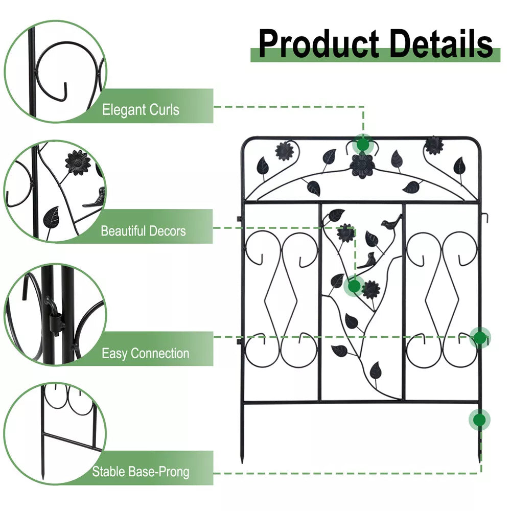 Leaf & Flower Decorative Garden Fence